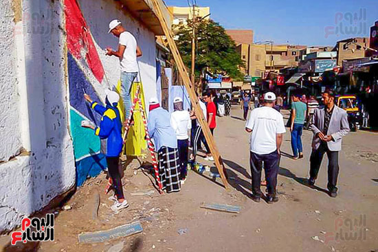 حملة تشجير ونظافة وورش عمل فنية بمدينة العياط (19)