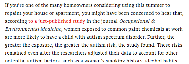 التعرض لمرض التوحد