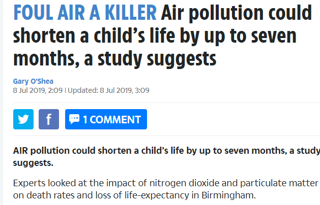 الهواء الملوث يعرض الاطفال للوفيات