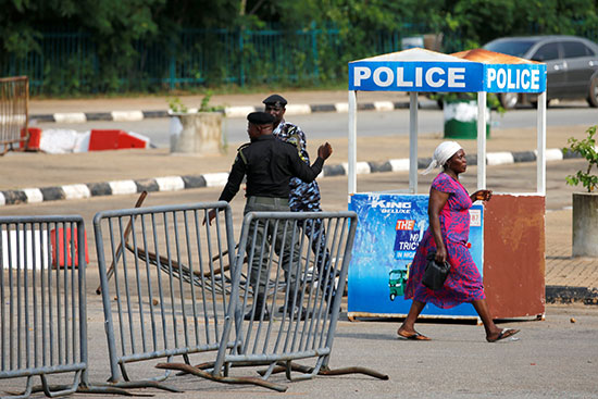 Nigeria police cordoned the area