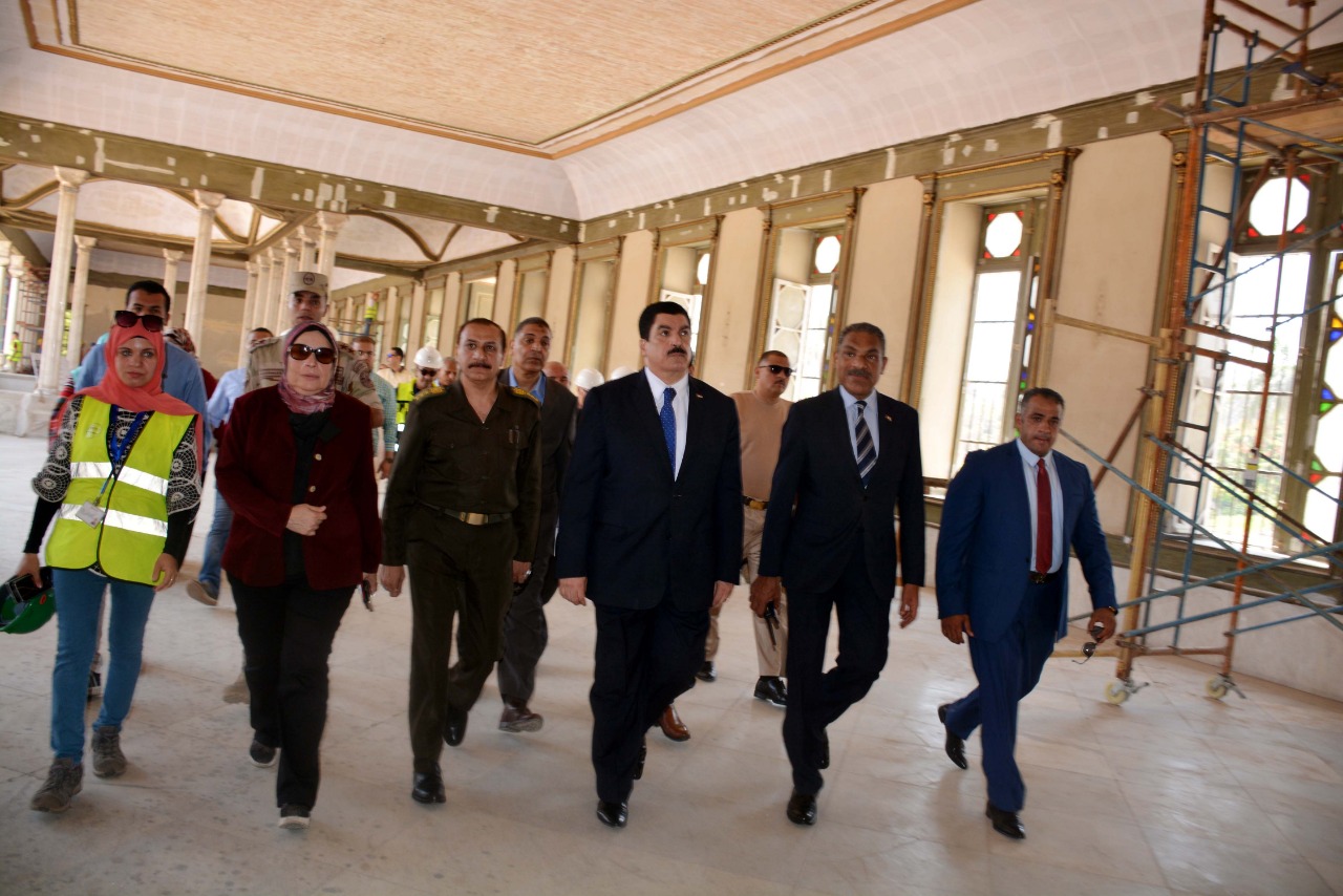 محافظ القليوبية يتفقد أعمال ترميم قصر محمد على بشبرا الخيمة (3)