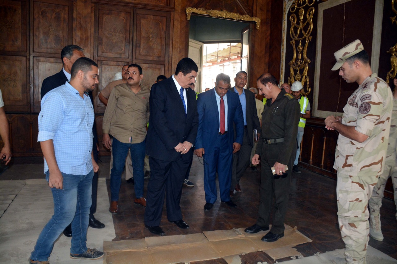 محافظ القليوبية يتفقد أعمال ترميم قصر محمد على بشبرا الخيمة (4)