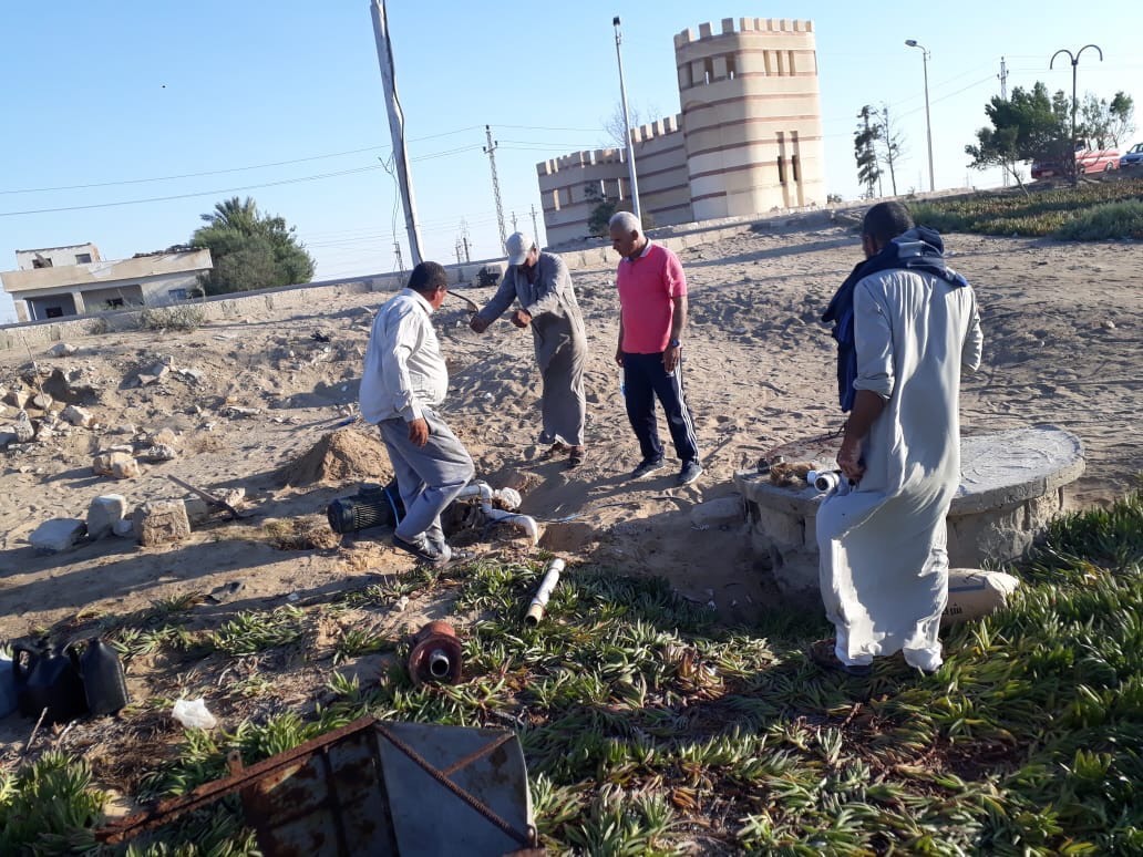 تنظيف الحدائق ورفع المخلفات من الشوارع استعدادا لعيد الأضحى ببئر العبد فى سيناء (1)