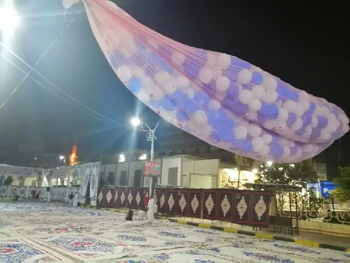 رفع علم مصر ووضع بالونات  أعلى  مسجد عمر بن عبد العزيز (3)