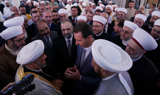 بشار-الأسد-يتلقى-التهنئة-بالعيد