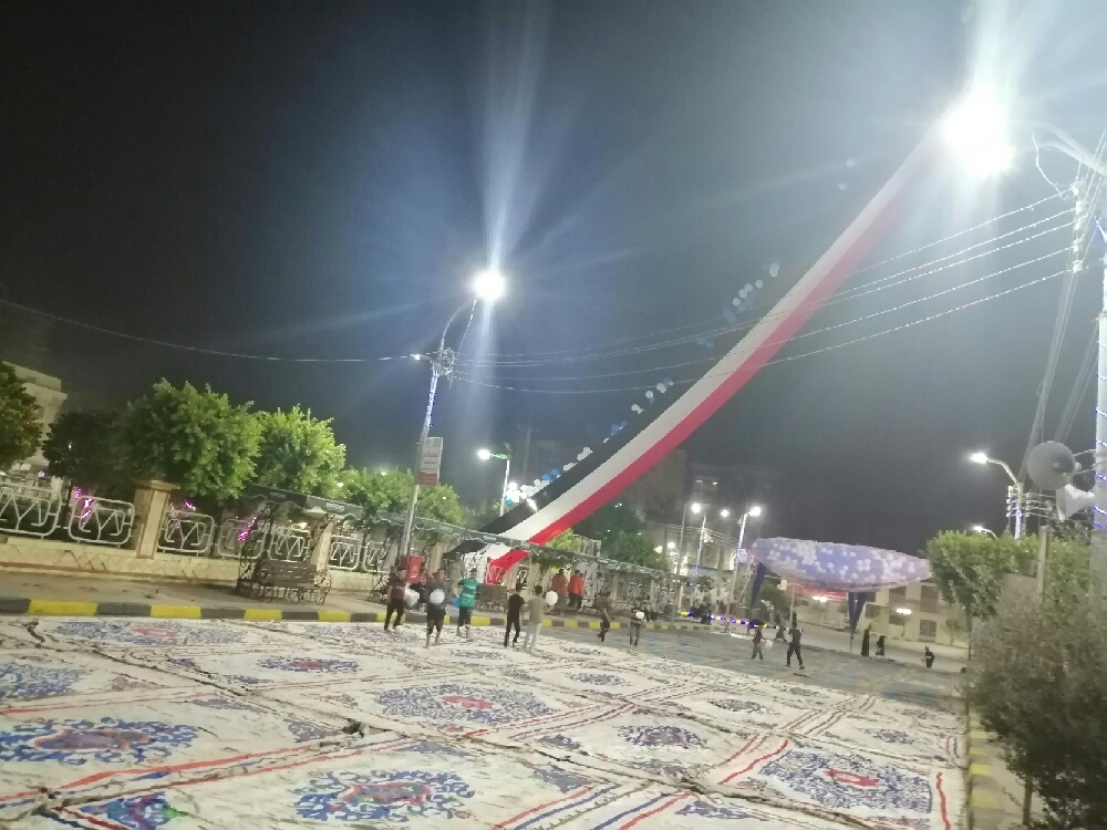 رفع علم مصر ووضع بالونات  أعلى  مسجد عمر بن عبد العزيز (4)