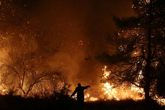 حرائق هائلة بغابات جزيرة إيفيا فى اليونان (10)