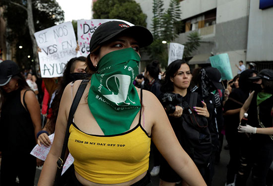 Angry masked demonstrator