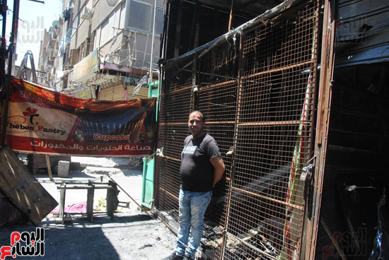 إخلاء شارع مصر بعد الحريق (5)