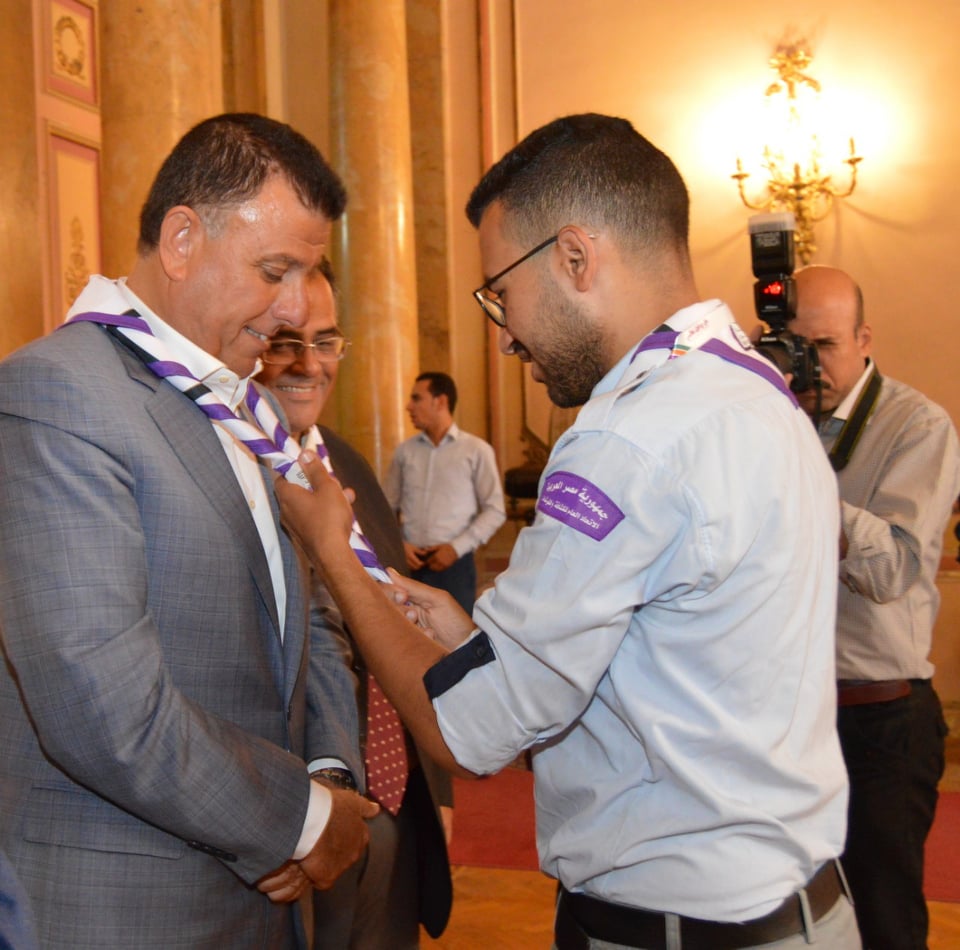 رئيس جامعة عين شمس يستقبل ممثلى الوفود المشاركة بالقمة الكشفية للجامعات الثلاثين بقصر الزعفران (3)