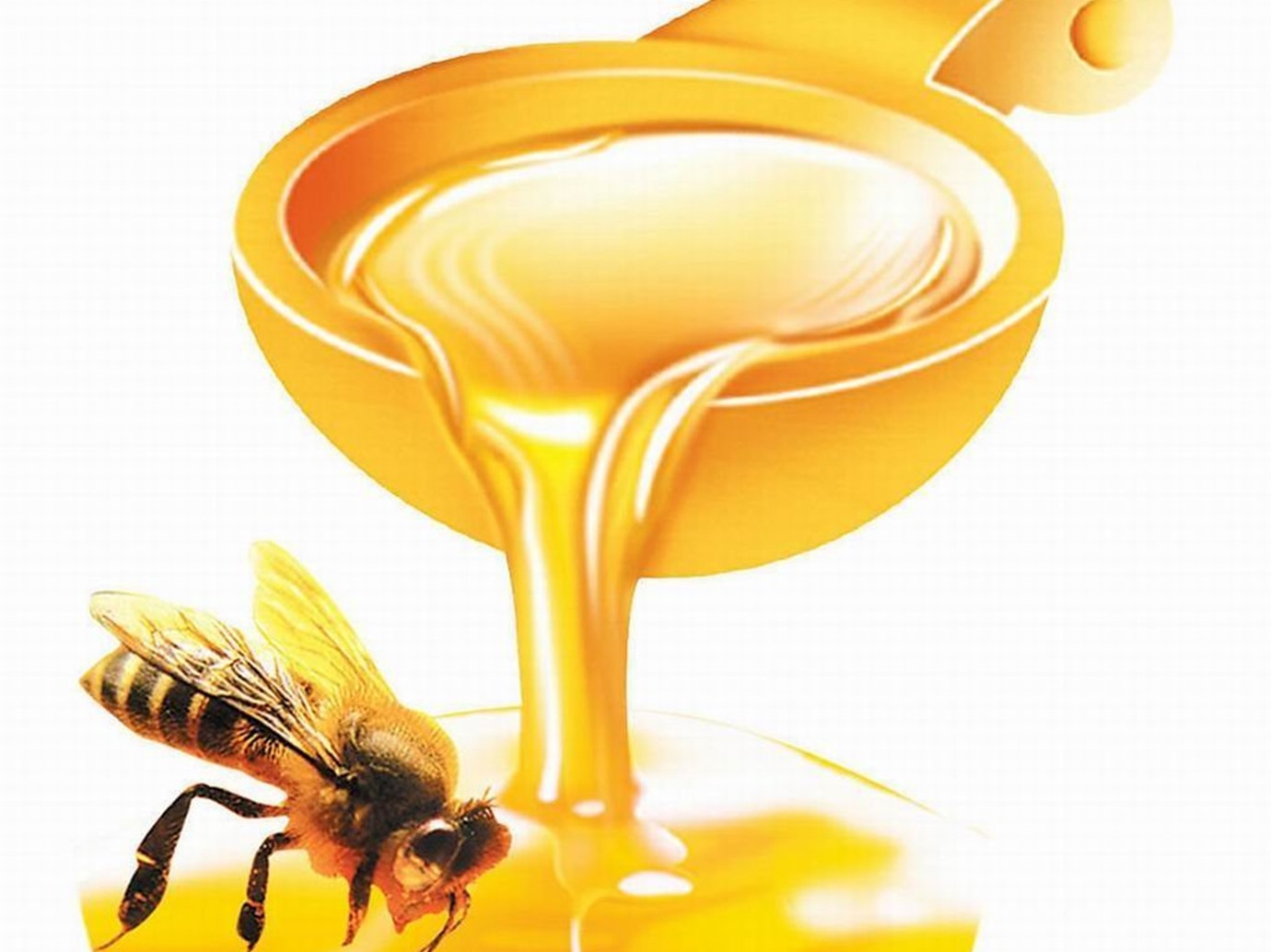 Пчела с ложкой меда