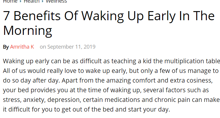 فوائد الاستيقاظ مبكرا