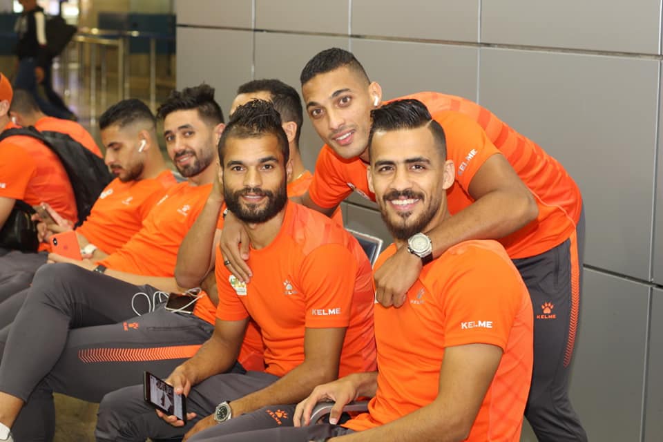 لاعبو المصري فى مطار القاهرة