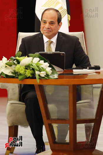  الرئيس السيسى، خلال جلسة اسأل الرئيس (7)