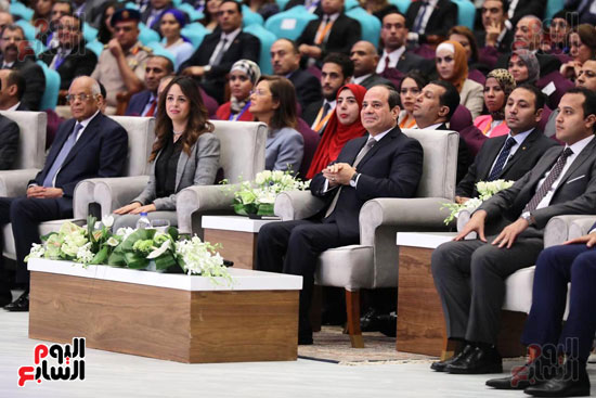 الرئيس السيسى خلال الاحتفاء بأبطال مصر فى دورة الألعاب الأفريقية (2)