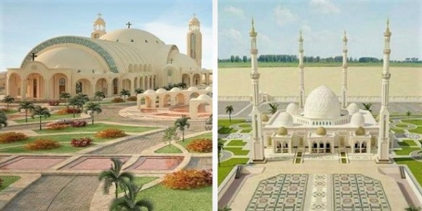 مسجد الفتاح العليم وكنيسة فى العاصمة الإدارية الجديدة