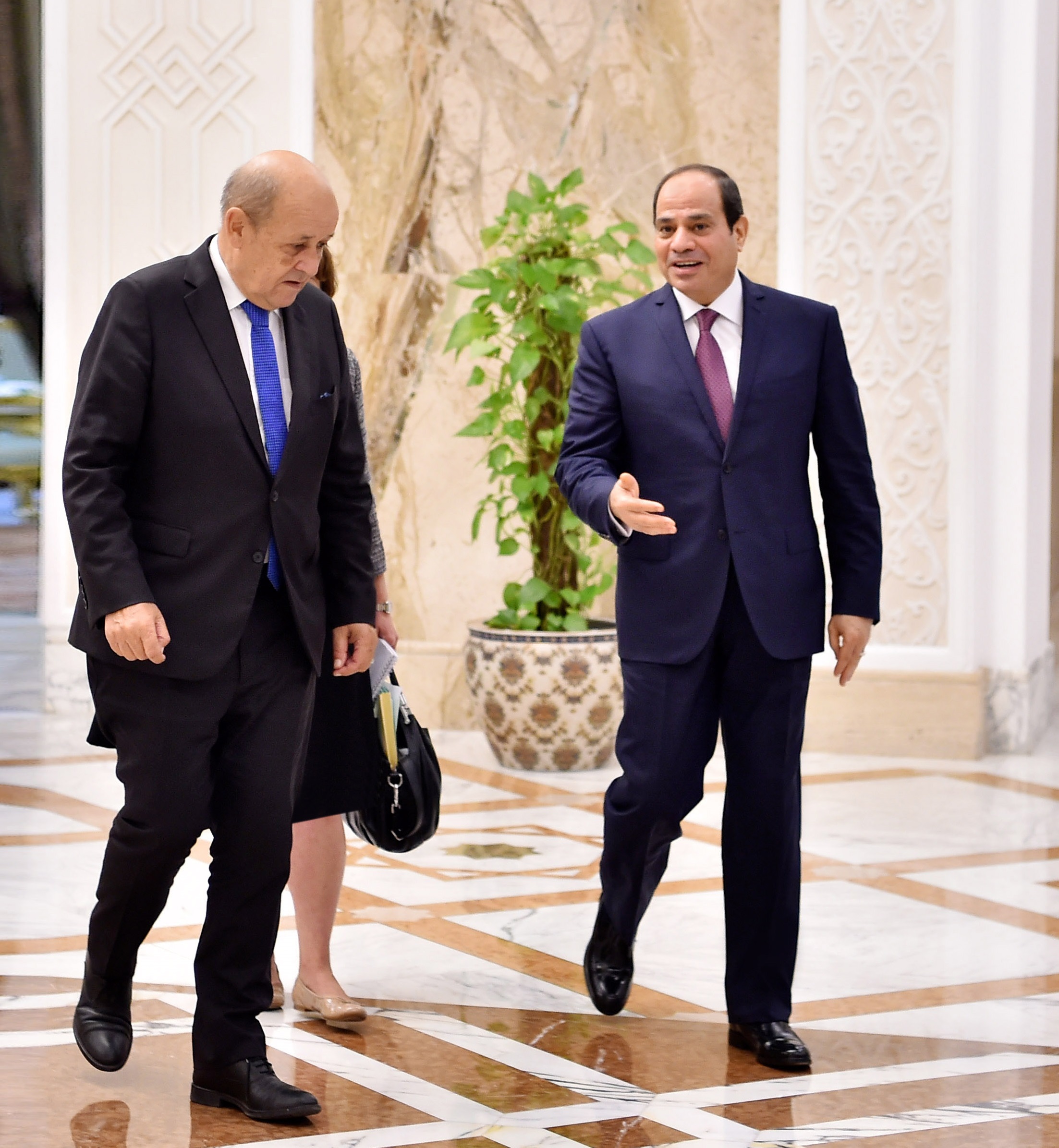 عبد الفتاح السيسى اليوم، الثلاثاء،  وزير خارجية فرنسا