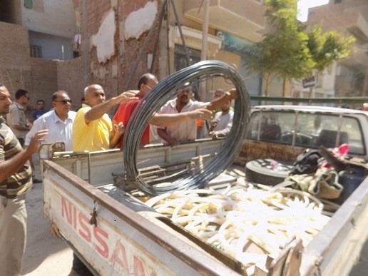 ضبط وتحرير 125 مخالفه خلال حملة للإشغالات بمركز بنى مزار بالمنيا (1)
