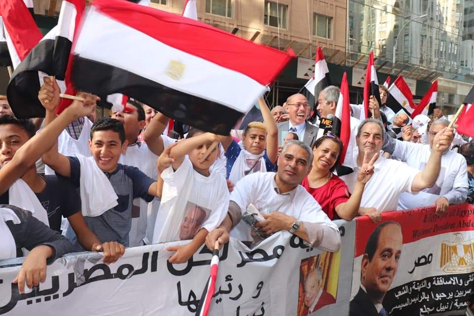 استقبال الجالية المصرية في أمريكا للرئيس السيسي (5)