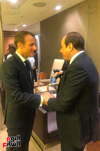 الرئيس عبد الفتاح السيسي مع الرئيس الفرنسي إيمانويل ماكرون (3)
