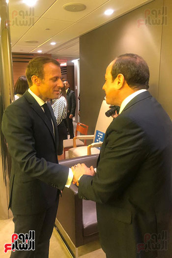 الرئيس عبد الفتاح السيسي مع الرئيس الفرنسي إيمانويل ماكرون (4)