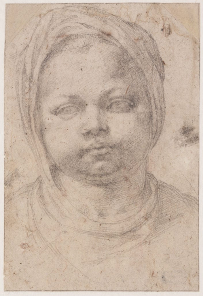 (لوحة رأس طفل بقطعة قماش حول رأسه (حوالي 1520