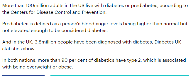 اكثر من 100 مليون شخص فى امريكا يعيشون مع مرض السكر