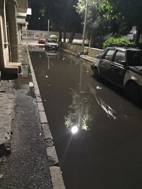مياه الصرف بشارع متحف المطرية