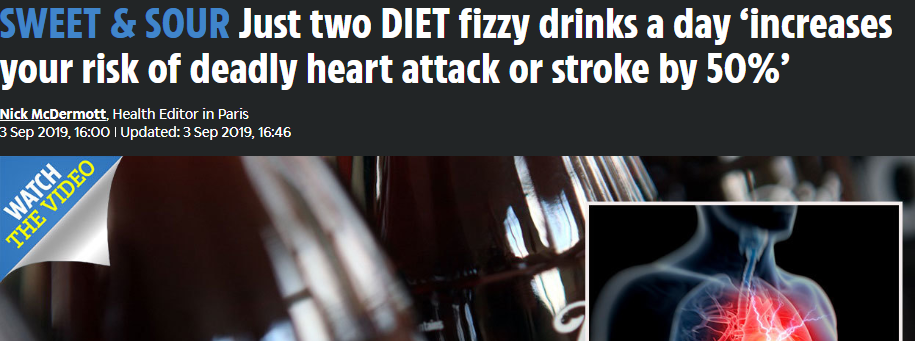 المشروبات الغازية الدايت تزيد خطر الاصابة بامراض القلب