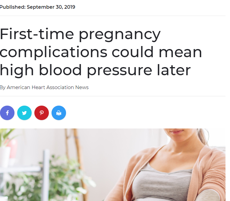 مضاعفات الحمل الاول ينذر بحدوث ارتفاع ضغط الدم