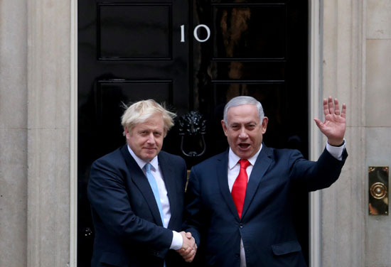 رئيس وزراء إسرائيل نتنياهو ورئيس وزراء بريطانيا جونسون