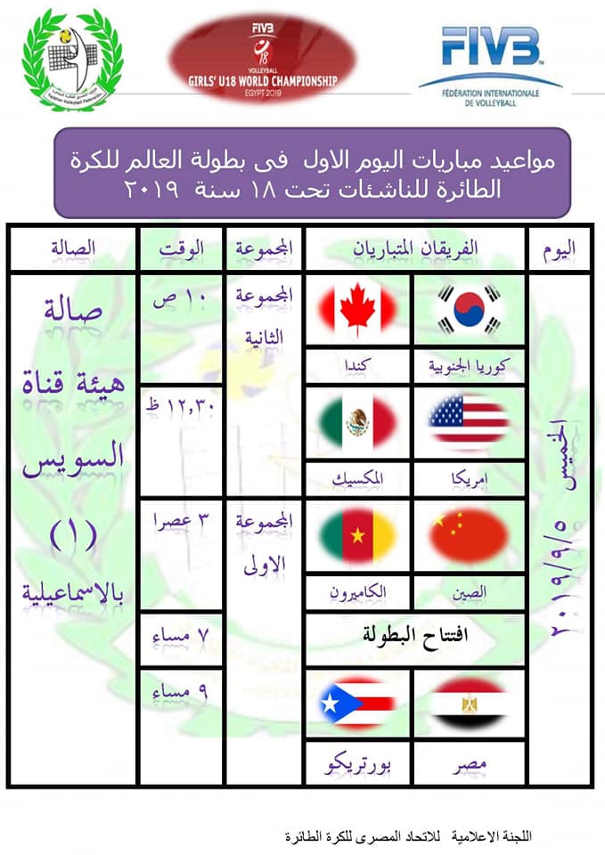 جدول مباريات بطولة العالم