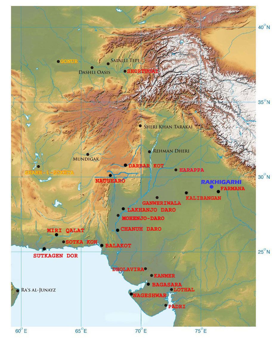 النطاق الجغرافي لحضارة وادي السند