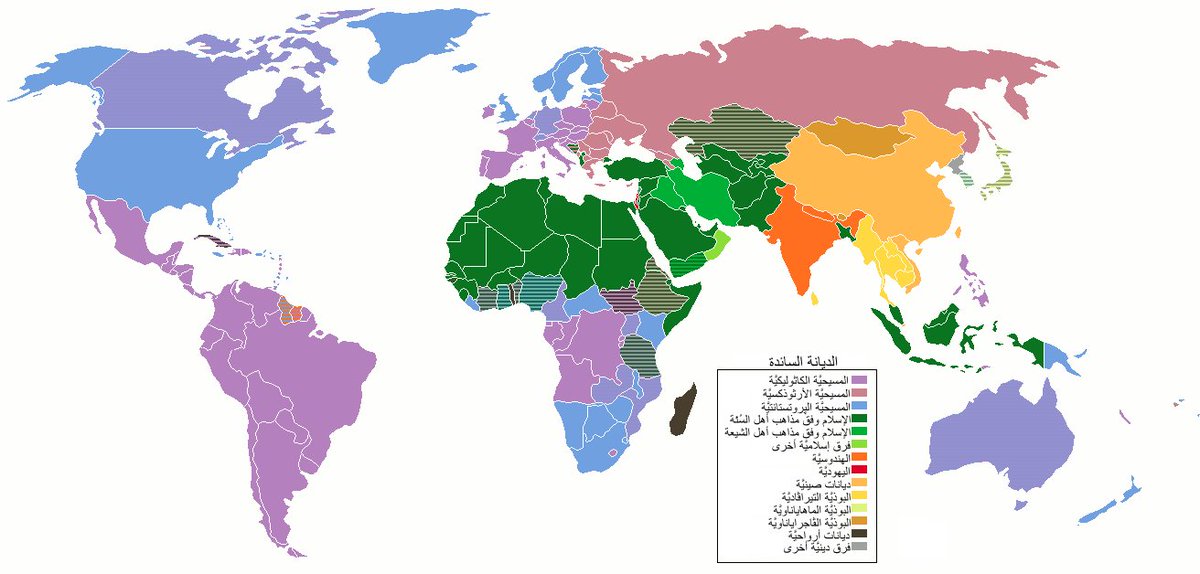 التوزيع الجغرافى للاديان