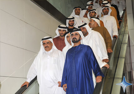 الشيخ محمد بن راشد خلال افتتاح المترو