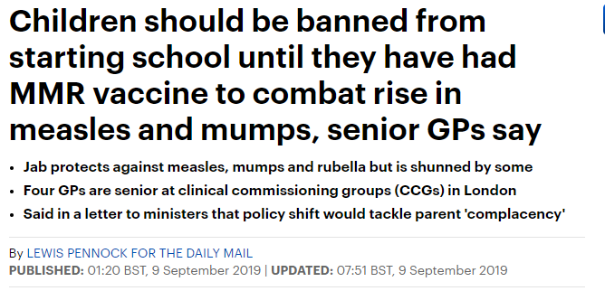 مطالب بمنع الاطفال من المدارس قبل اعطائهم التطعيم