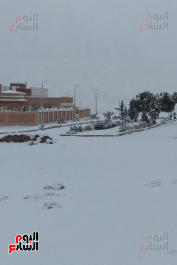 الثلج يغطي مدينة سانت كاترين بجنوب سيناء (1)
