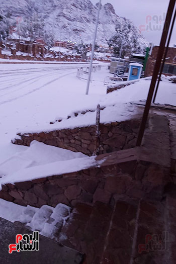 الثلج يغطي مدينة سانت كاترين بجنوب سيناء (7)