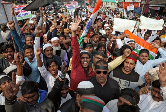 مظاهرات بالهند ضد القانون الجديد