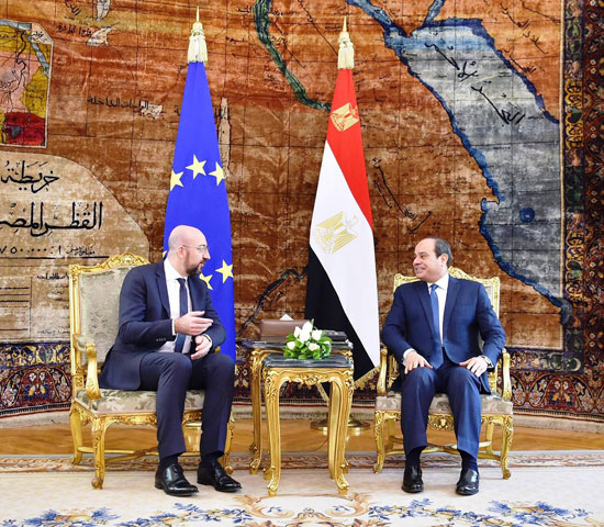  الرئيس عبد الفتاح السيسى و شارل ميشيل، رئيس المجلس الأوروبي (4)