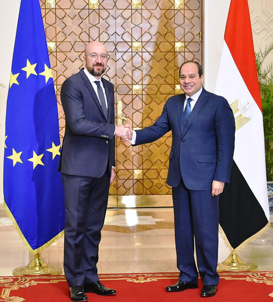  الرئيس عبد الفتاح السيسى و شارل ميشيل، رئيس المجلس الأوروبي (2)