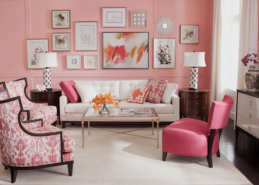 غرفة باللون الوردى
