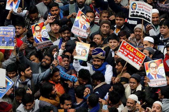 جانب من المظاهرات بالهند