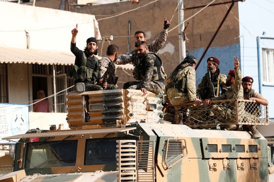 الجيش التركى وعناصر داعش أيد واحدة