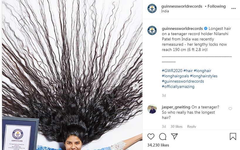 فتاة هندية تدخل موسوعة جينيس بأطول شعر فى العالم