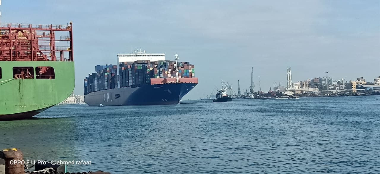ميناء غرب بورسعيد يستقبل أكبر سفينة للحاويات  (5)