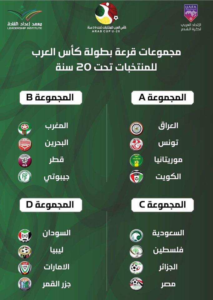 مصر فى المجموعة الثالثة بكأس العرب للشباب مع السعودية وفلسطين والجزائر اليوم السابع