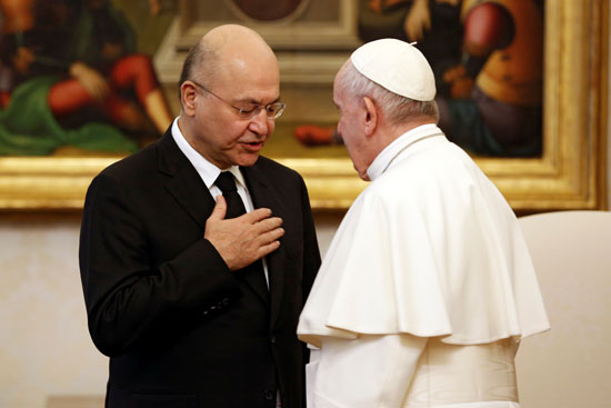 حديث بين برهم صالح و البابا فرانسيس