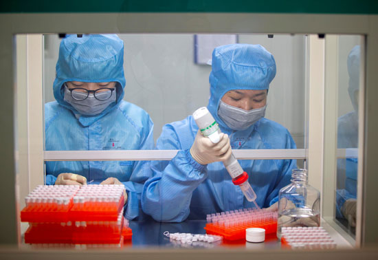 صينيون يعملون على إنتاج لقاحات لفيروس كورونا