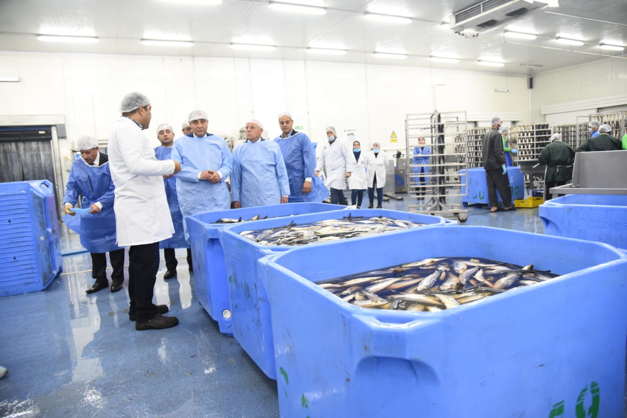 وزير التموين ومحافظ بورسعيد يتفقدان مصنع بورسعيد ستار لإنتاج الأسماك (4)